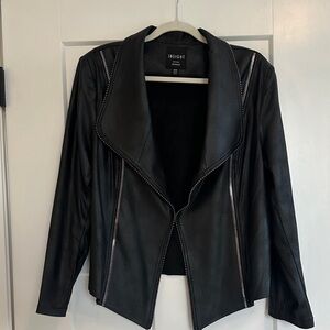 Insight Black Leather Jacket with Silver Zippers